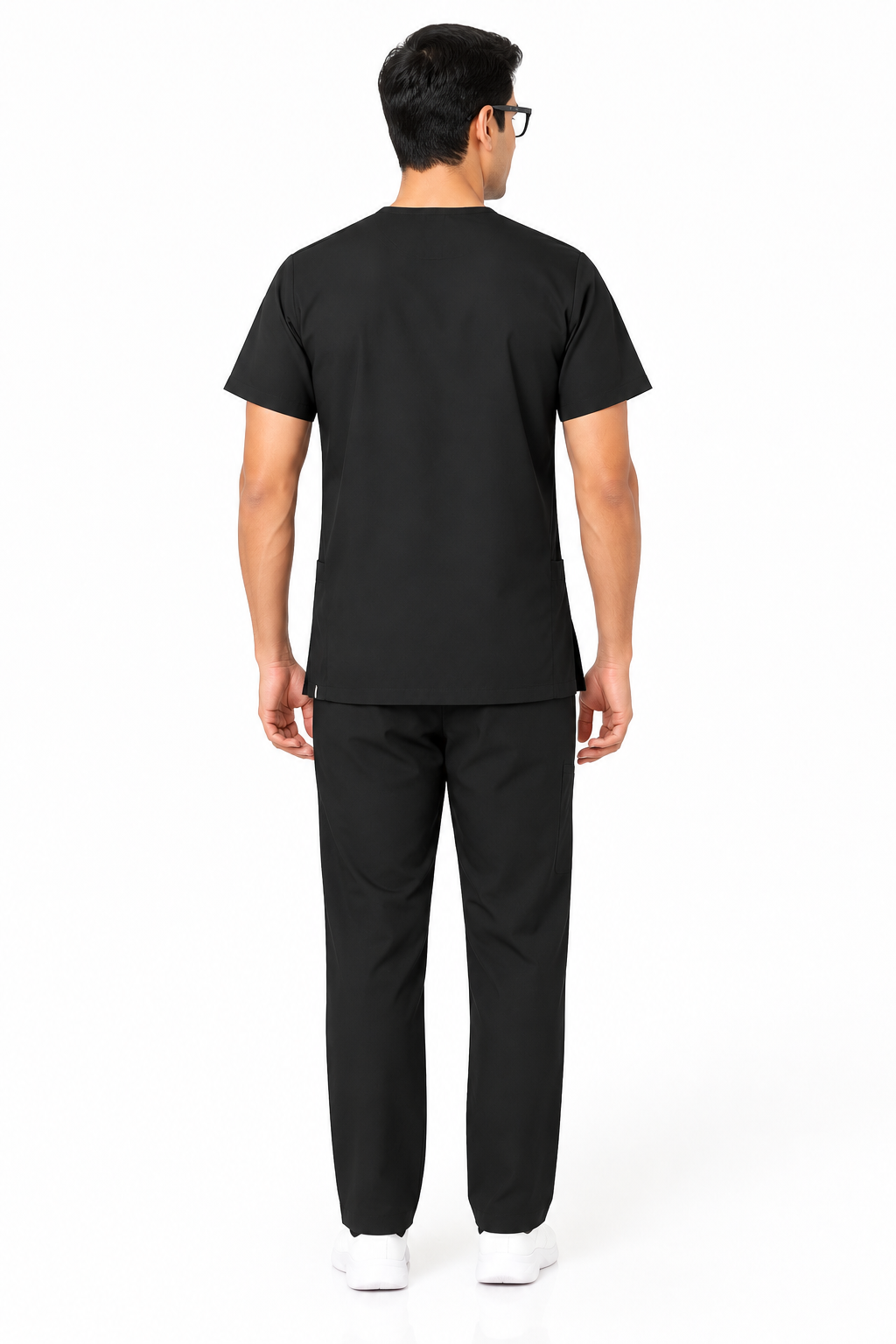 TSM ZIPPER 6 POCKET MANDARIN (BLACK) MENS SCRUB