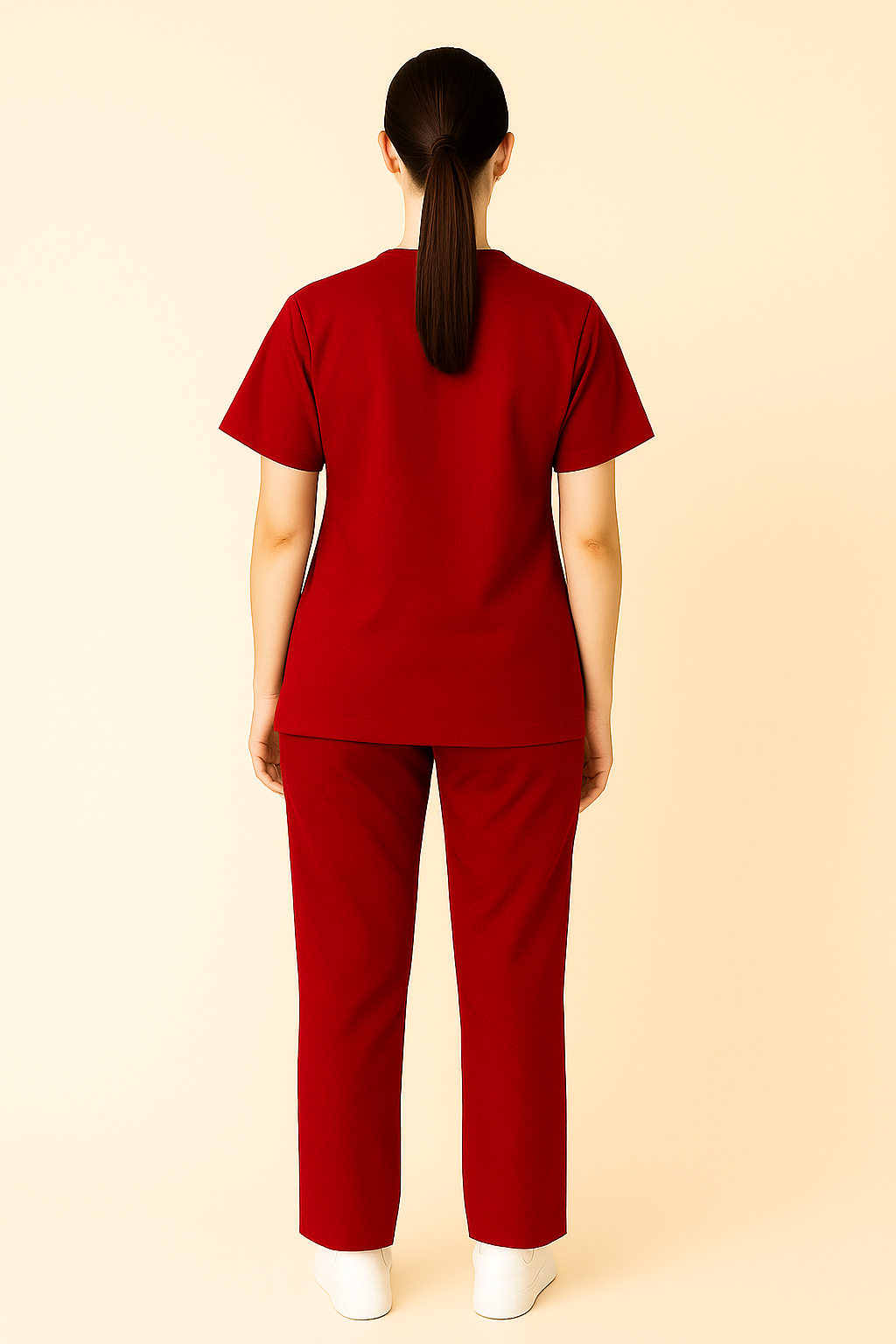 ELITE 6 POCKET MANDARIN (RED) WOMEN SCRUB