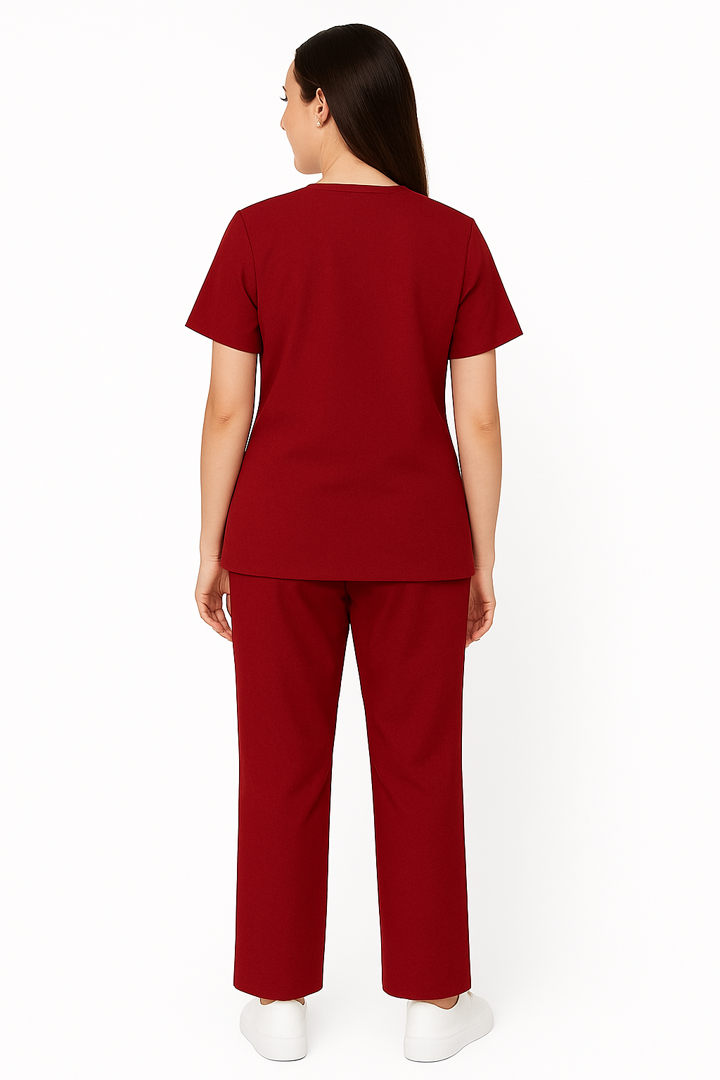 PRESTIGE 4 POCKET V NECK (RED) WOMEN SCRUB