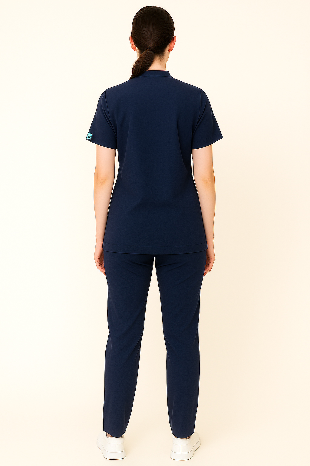 ELITE 6 POCKET MANDARIN (NAVY BLUE) WOMEN SCRUB