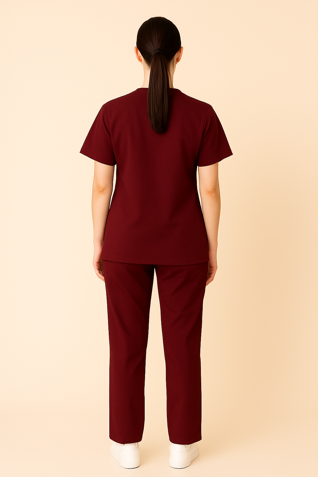 PRESTIGE 4 POCKET MANDARIN (MAROON) WOMEN SCRUB