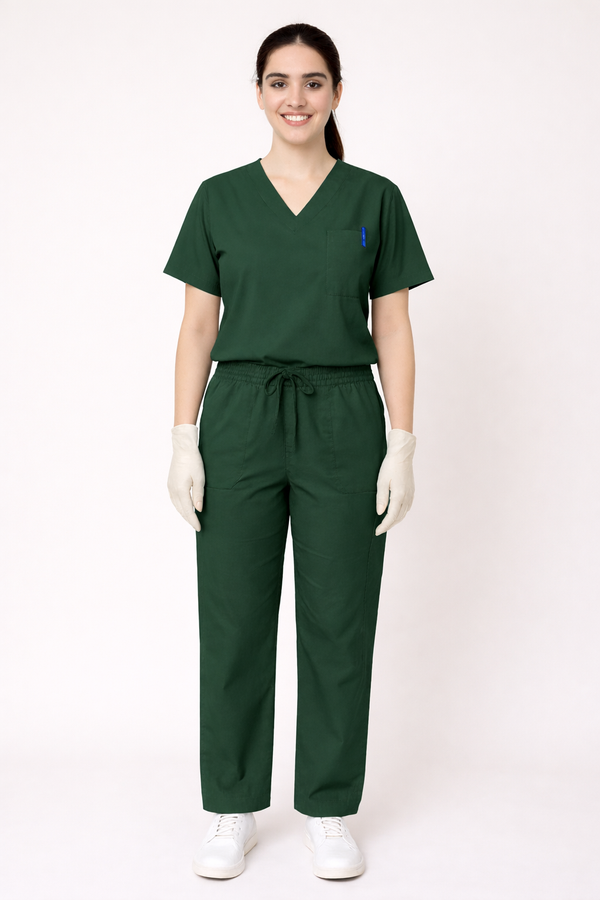 TSM ELITE 6 POCKET V NECK (GREEN) WOMEN SCRUB