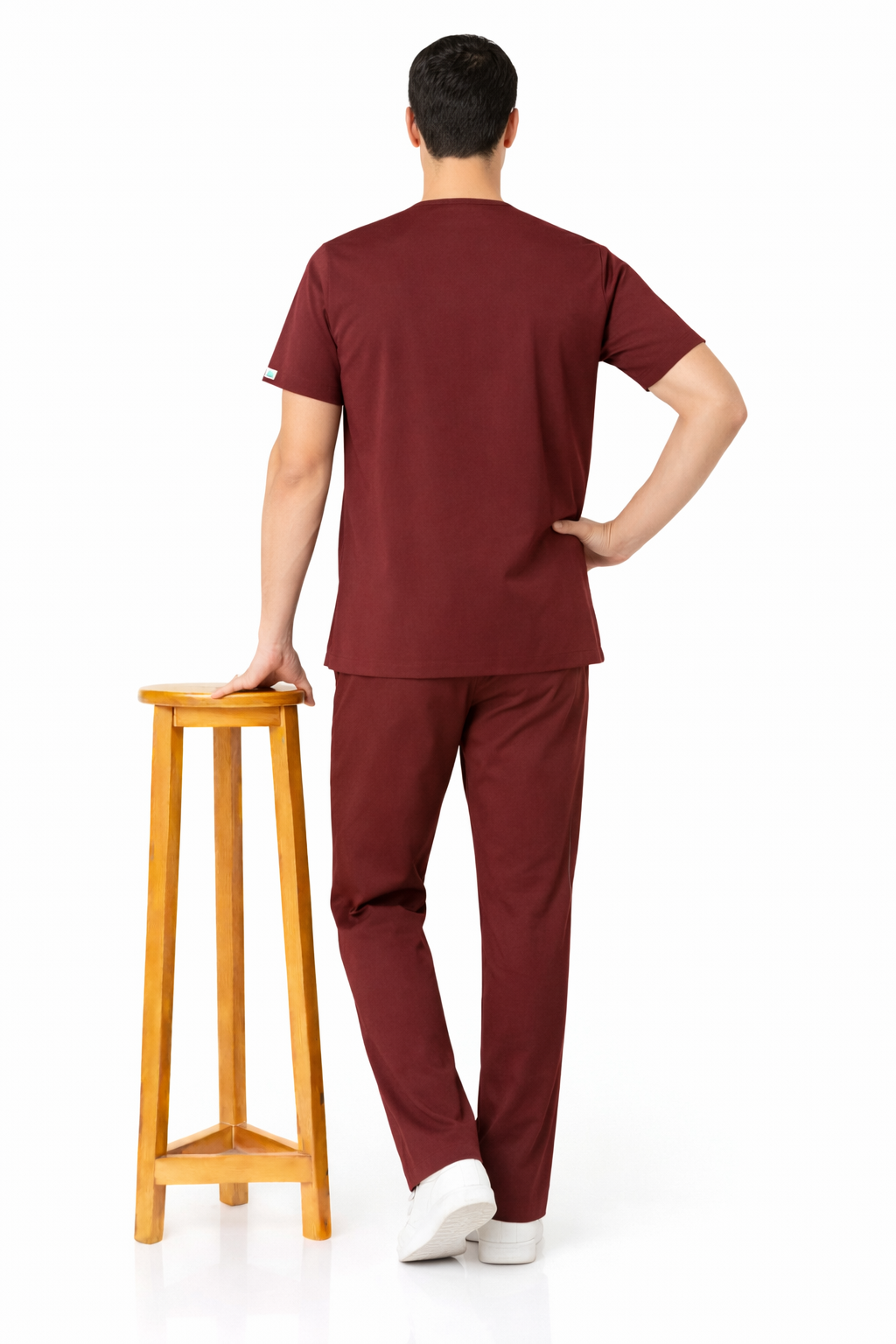 TSM ELITE 6 POCKET MANDARIN (MAROON) MENS SCRUB