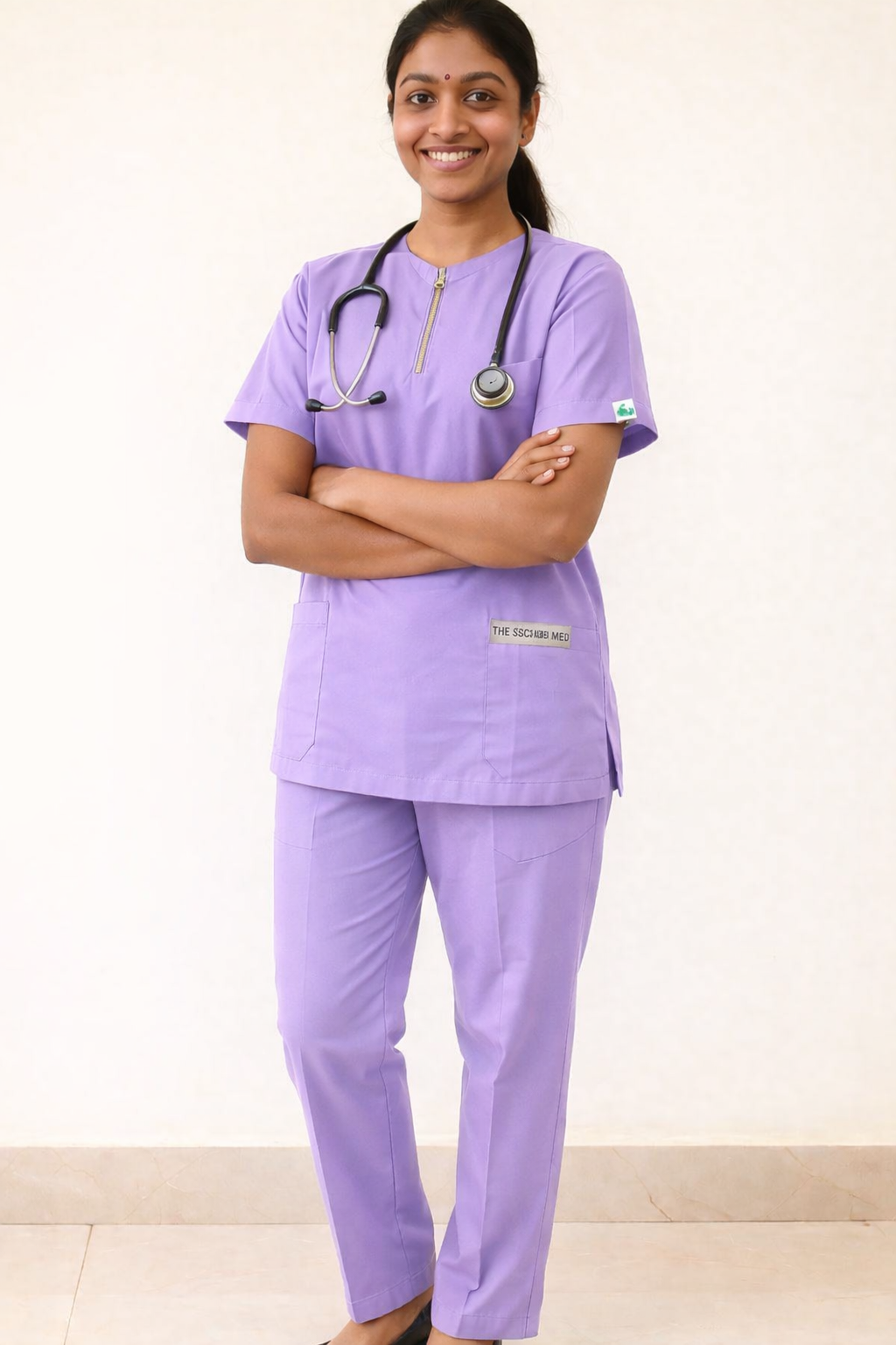 TSM ELITE 6 POCKET ZIPPER (PURPLE) WOMEN SCRUB