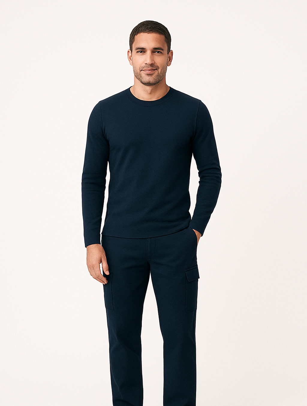 Cotton Spandex Navy blue Under Scrub for Men