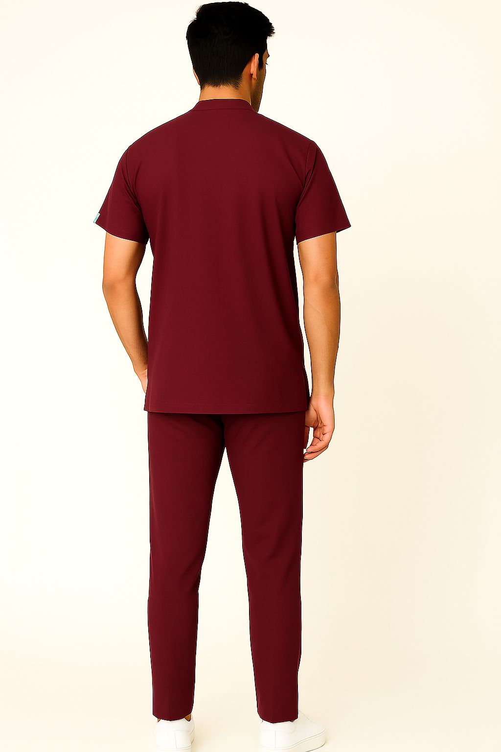 ELITE 6 POCKET MANDARIN (MAROON) MEN SCRUB