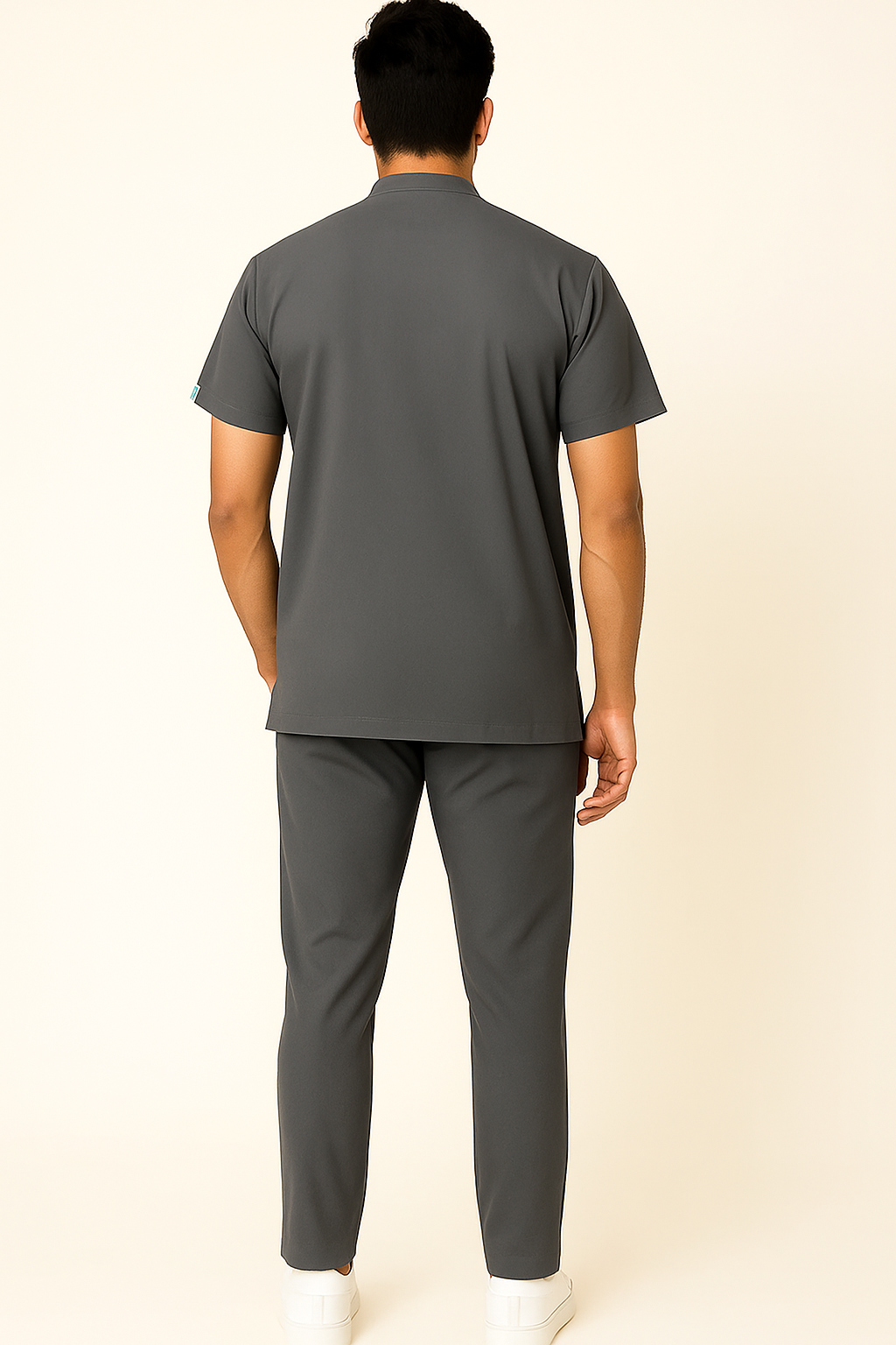 ELITE 6 POCKET MANDARIN (GREY) MEN SCRUB