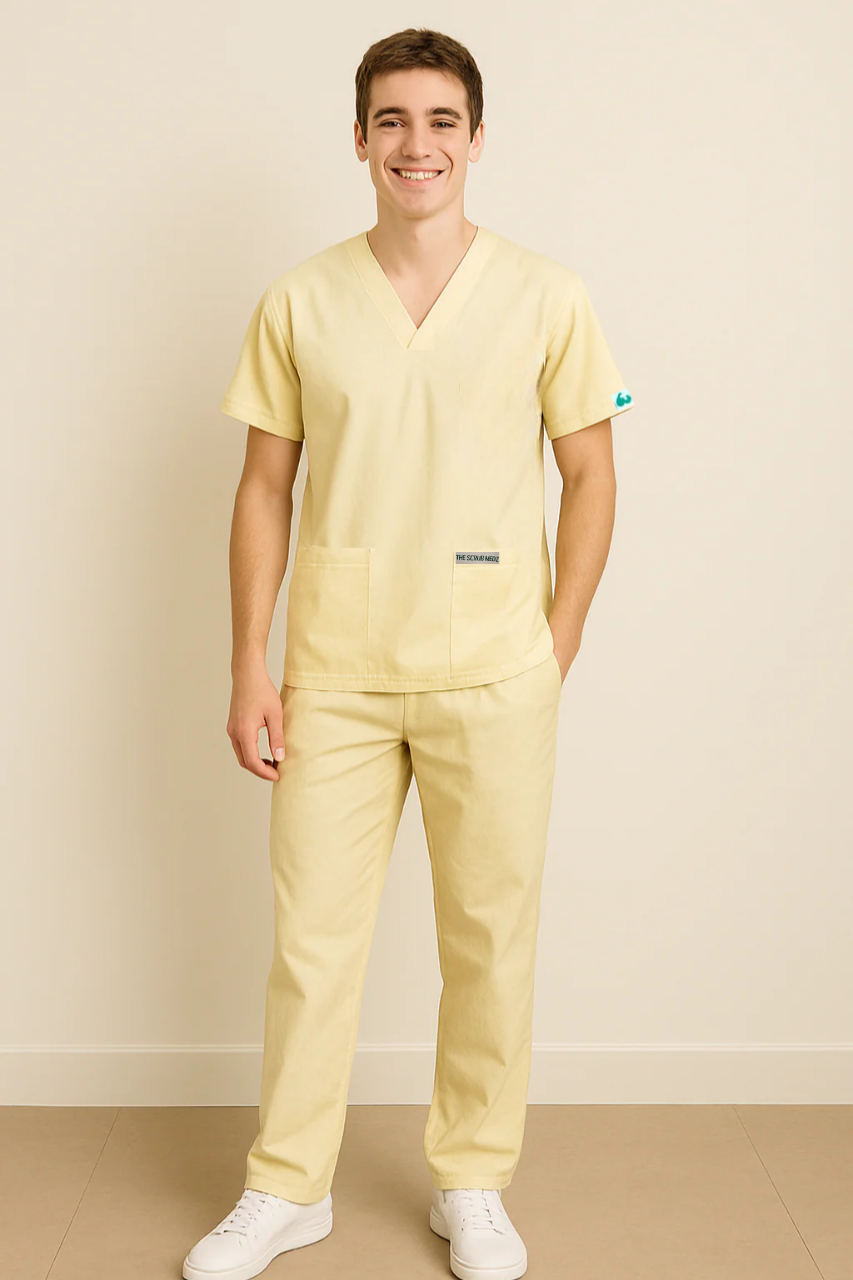 PRESTIGE 4 POCKET V NECK (YELLOW) ACTIVE SCRUB