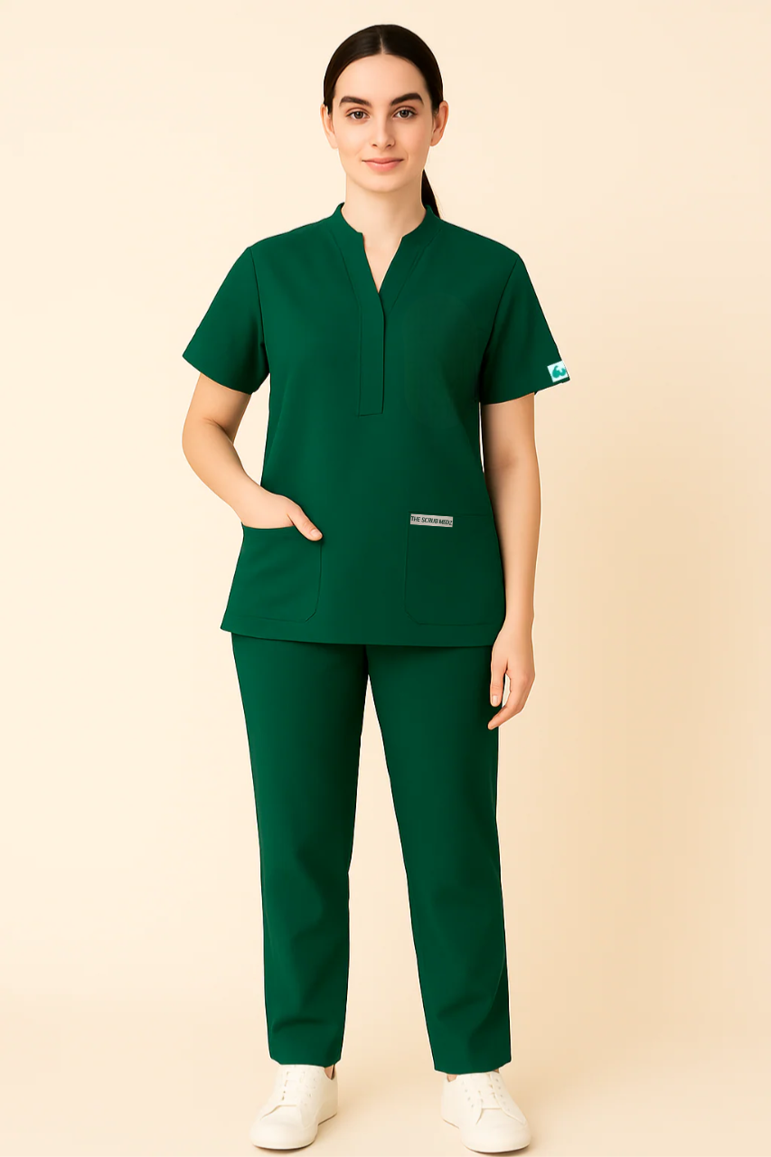 ELITE 6 POCKET MANDARIN (GREEN) WOMEN SCRUB