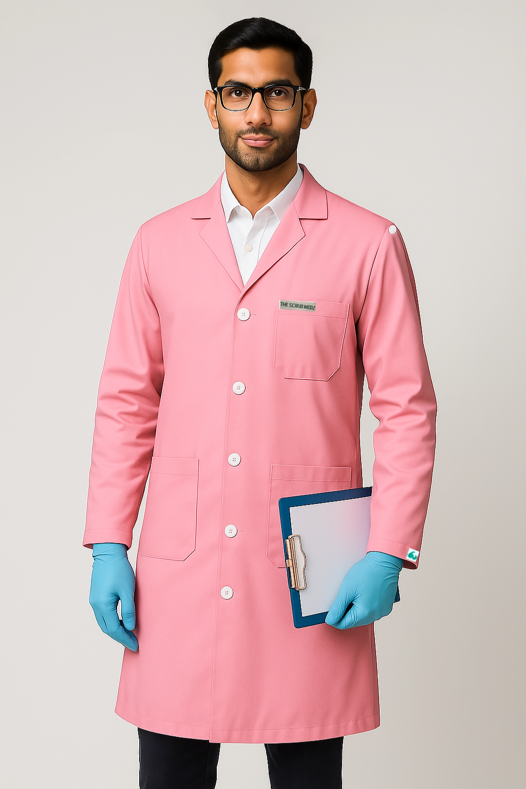 PINK FULL SLEEVE LAB COAT FOR MEN