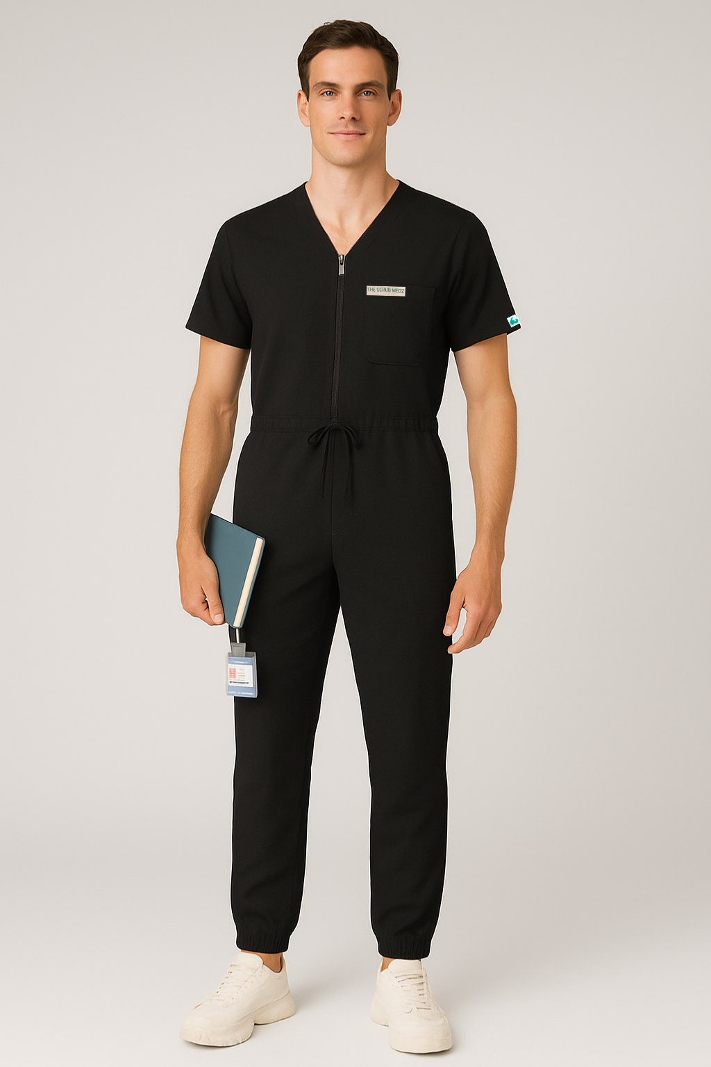 BLACK SWASTHYA SUTRA JOGGER JUMPSUIT FOR MEN