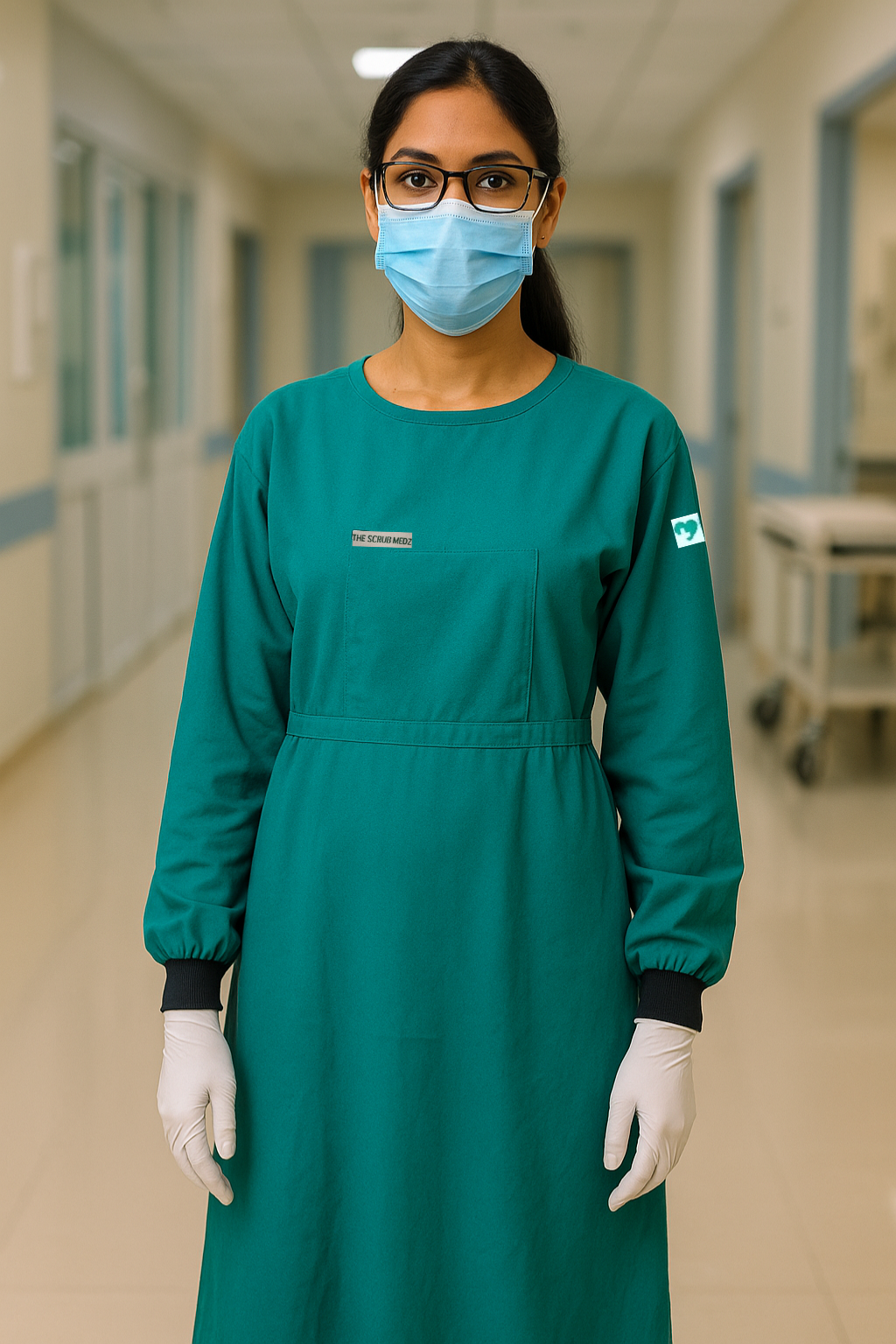 GREEN SURGEON GOWN FOR WOMEN