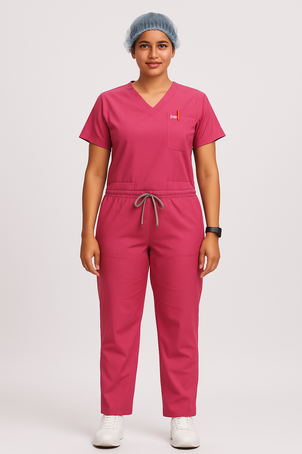 TSM ELITE 6 POCKET V NECK (PINK) WOMEN SCRUB