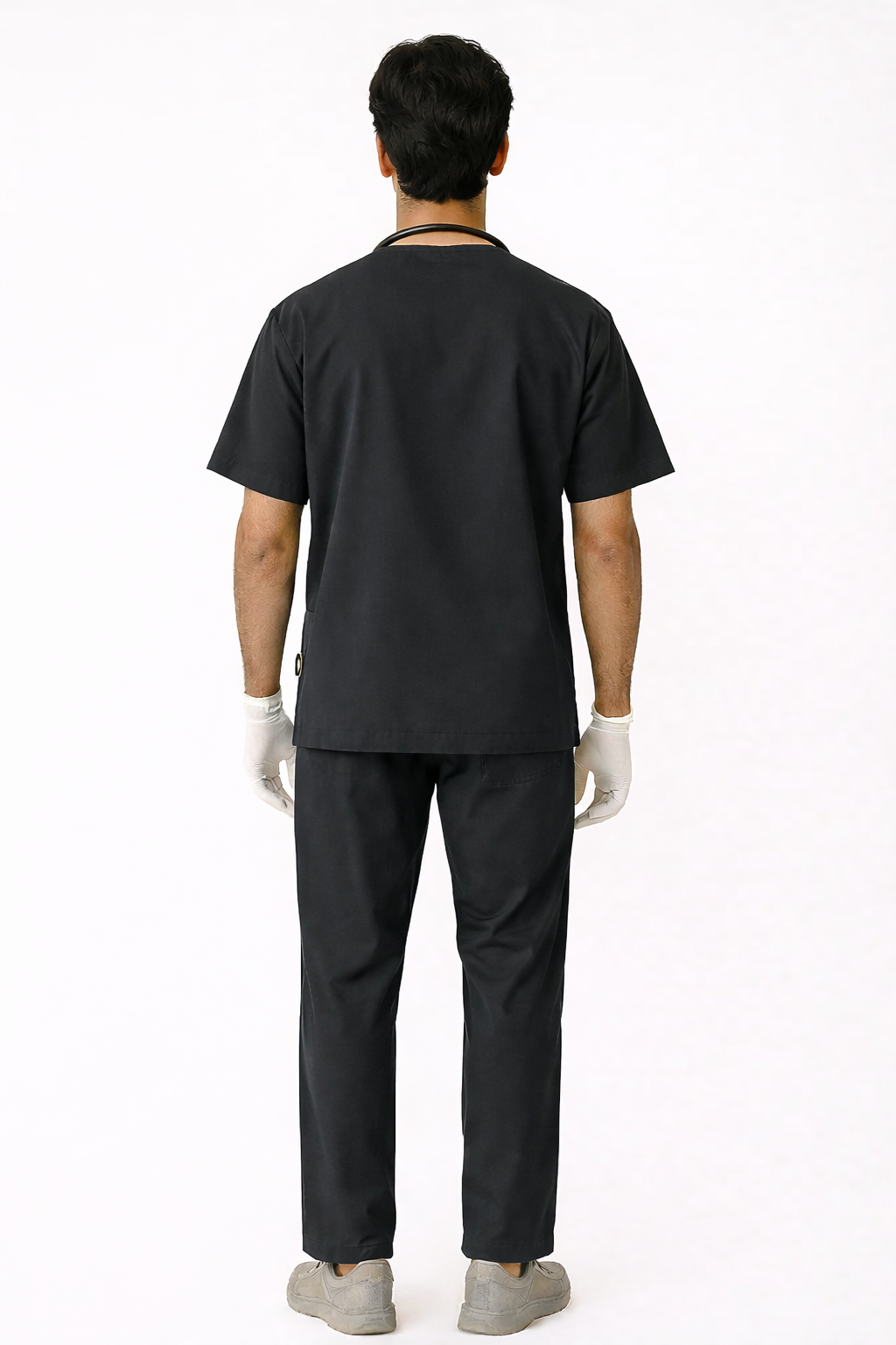 TSM ELITE 6 POCKET V NECK (BLACK) MENS SCRUB