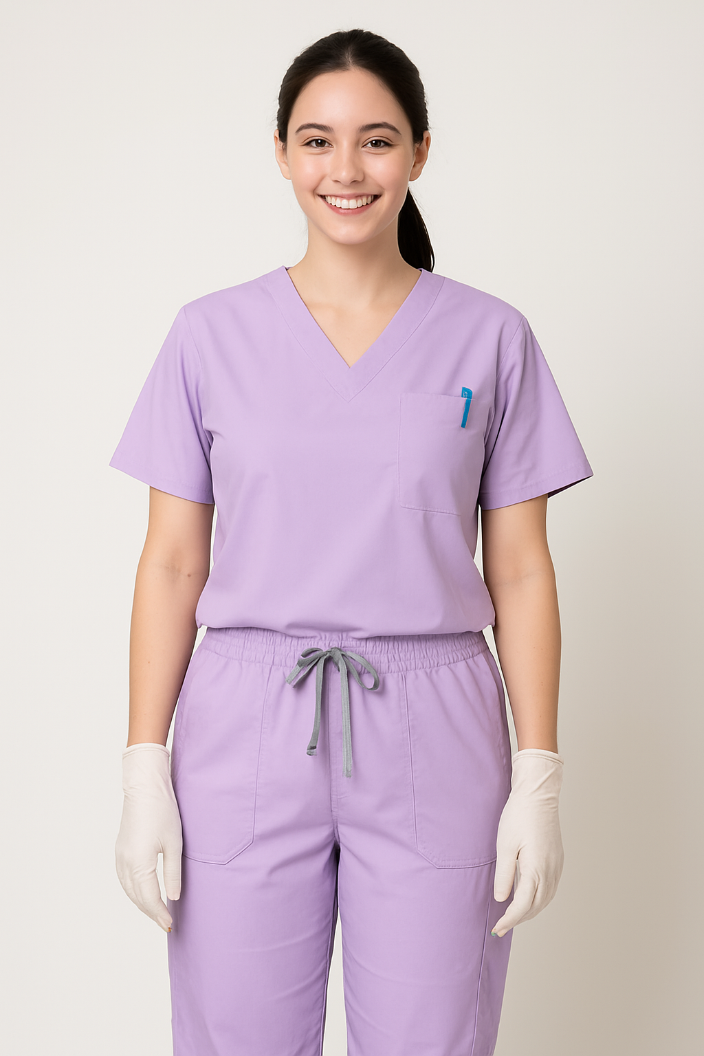 TSM ELITE 6 POCKET V NECK (PURPLE) WOMEN SCRUB